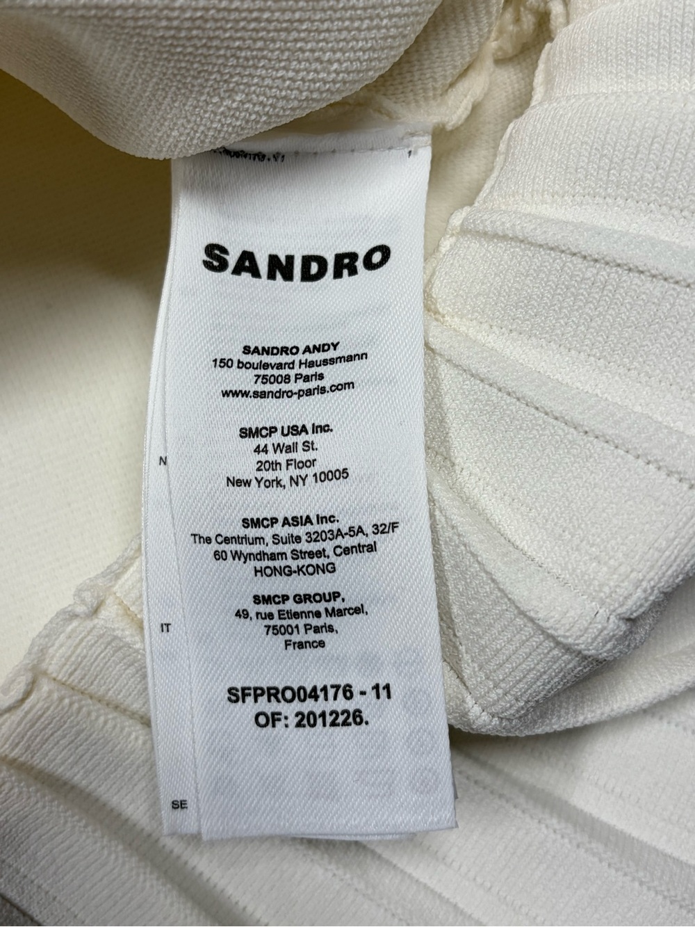 Sandro White Sleeveless Knit Dress with Light Blue Denim Trim - Picture 7 of 16
